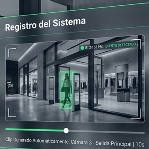 Registro de trayectoria en cámara de acceso